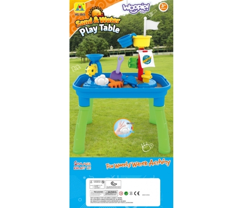 WOOPIE Stolik Wodny 2w1 Piaskownica Statek Piracki 6 akc.