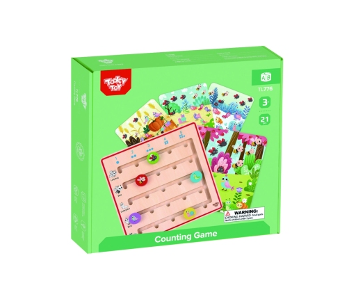 TOOKY TOY Drewniana Gra Nauka Liczenia Zwierzątka