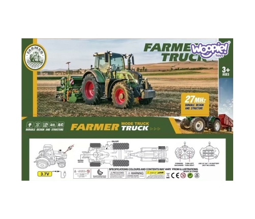 WOOPIE Traktor z Przyczepą na Pilota Sterowany RC - Skala 1:24