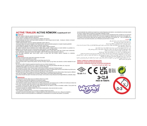 WOOPIE Przyczepka ACTIVE TRAILER Czerwona 35 kg