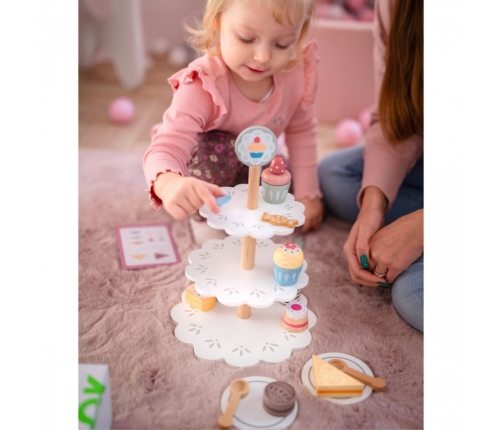 TOOKY TOY Patera Słodkości Drewniany Stojak Babeczki Ciasta