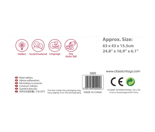 CLASSIC WORLD Drewniane Klocki Zbuduj Miasto 120 elementów