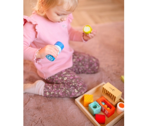 CLASSIC WORLD Drewniane Klocki Sensoryczne 7 Funkcji Układanka Multifunkcyjna Kształty Dźwięk MONTESSORI 14 el.