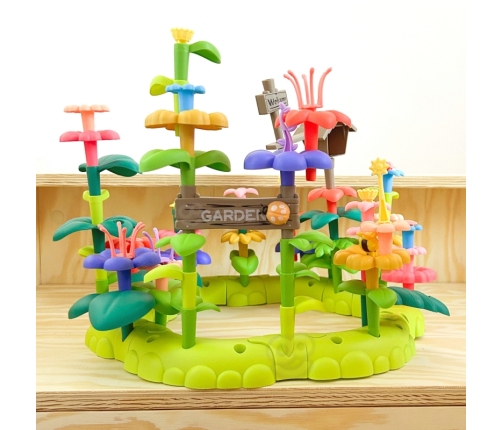 WOOPIE Magiczny Ogródek Montessori Klocki Konstrukcyjne XXL 93 el.