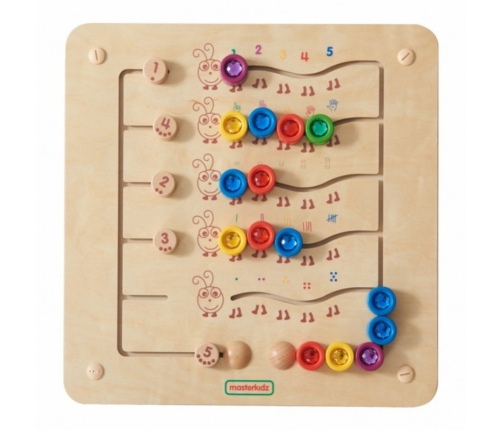 MASTERKIDZ Kolorowe Gąsieniczki Nauka Liczb i Ilości - Tablica Ścienna Edukacyjna Montessori