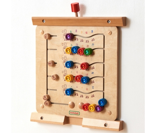 MASTERKIDZ Kolorowe Gąsieniczki Nauka Liczb i Ilości - Tablica Ścienna Edukacyjna Montessori