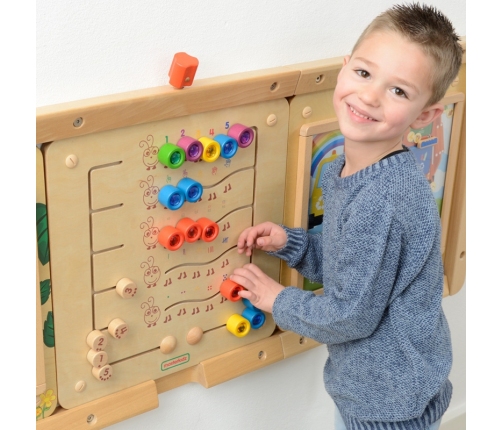 MASTERKIDZ Kolorowe Gąsieniczki Nauka Liczb i Ilości - Tablica Ścienna Edukacyjna Montessori