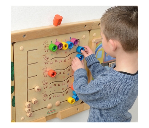 MASTERKIDZ Kolorowe Gąsieniczki Nauka Liczb i Ilości - Tablica Ścienna Edukacyjna Montessori