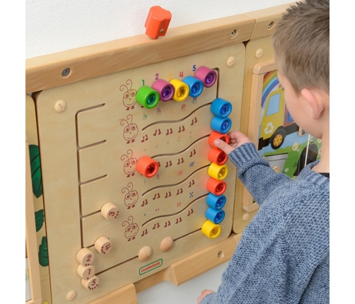 MASTERKIDZ Kolorowe Gąsieniczki Nauka Liczb i Ilości - Tablica Ścienna Edukacyjna Montessori
