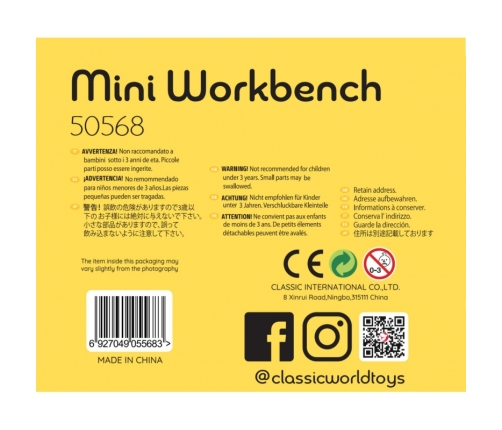 CLASSIC WORLD Drewniany Warsztat Małego Majsterkowicza z Narzędziami