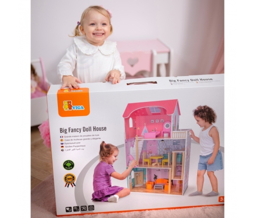 VIGA Duży Drewniany Domek dla Lalek
