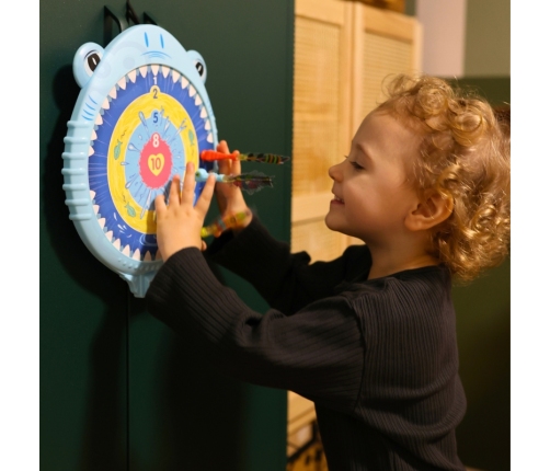 WOOPIE Magnetyczna Gra w Rzutki Dart Tarcza Wesoły Rekinek