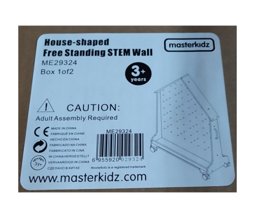 MASTERKIDZ Drewniana Tablica STEM Wolnostojąca XXL w Kształcie Domu