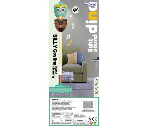 WOOPIE Interaktywny Odkurzacz Dino 3w1 Funkcja Ssania Światło Dźwięk