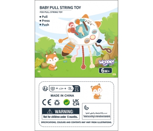 WOOPIE BABY Zabawka Sensoryczna Montessori Gryzak Grzechotka Wielofunkcyjny Lis