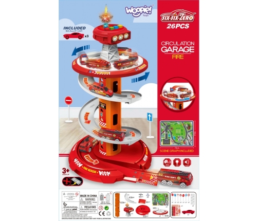 WOOPIE Tor Spirala Garaż dla Samochodzików 3 szt.