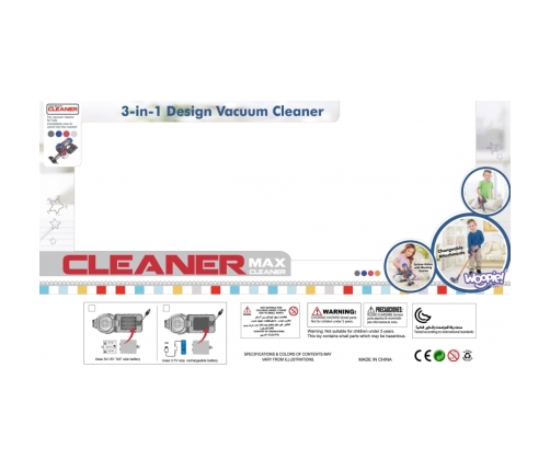 WOOPIE Interaktywny Odkurzacz Pionowy 3w1 dla Dzieci z Funkcją Ssania