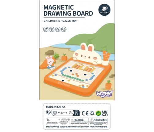 WOOPIE Tablica Magnetyczna Montessori MagPad Do Rysowania Królik Marchewka