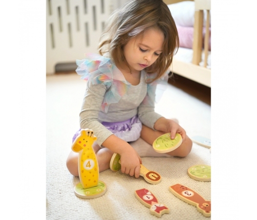 TOOKY TOY Rzut do Celu Drewniana Gra Zręcznościowa Obręcze 15 el.