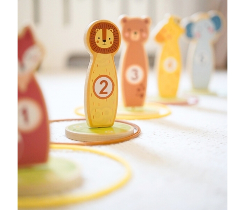 TOOKY TOY Rzut do Celu Drewniana Gra Zręcznościowa Obręcze 15 el.