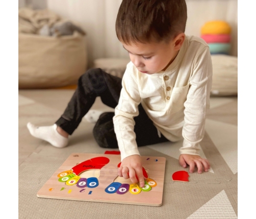 TOOKY TOY Edukacyjna Drewniana Układanka Stopy Nauka Liczenia i Kolorów