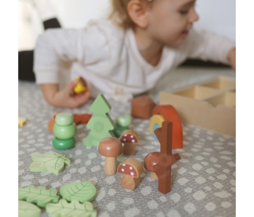 TOOKY TOY Zestaw Leśny Układanka w Stosy Klocki Figurki