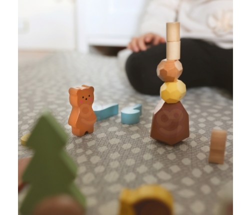 TOOKY TOY Zestaw Leśny Układanka w Stosy Klocki Figurki