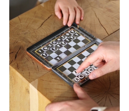 WOOPIE Szachy Warcaby Magnetyczne 2w1 Gra Podróżna Kieszonkowa