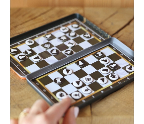 WOOPIE Szachy Warcaby Magnetyczne 2w1 Gra Podróżna Kieszonkowa