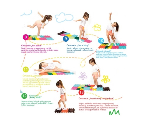 WOOPIE Mata Sensoryczna Ortopedyczna Puzzle 6 elementy