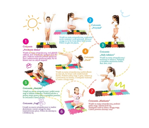 WOOPIE Mata Sensoryczna Ortopedyczna Puzzle 6 elementy