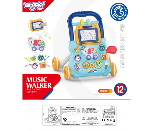 WOOPIE BABY Interaktywny Chodzik Pchacz Muzyczny + Znikopis