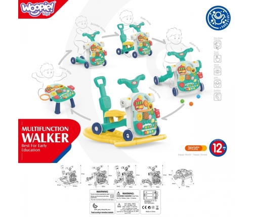 WOOPIE BABY Chodzik 5w1 Multifunkcyjny Niebieski 1+