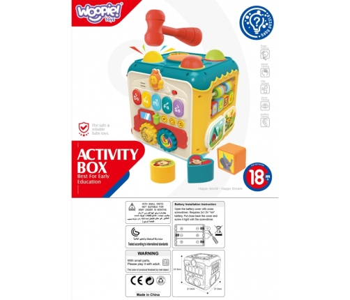 WOOPIE BABY Wielofunkcyjna Kostka Aktywności Montessori 6w1 - 18m+