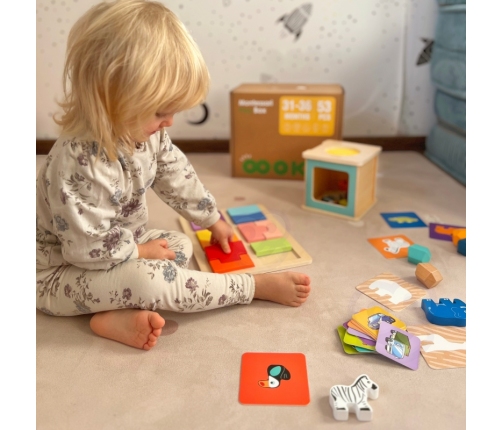 TOOKY TOY Box Pudełko XXL Montessori Edukacyjne 7w1 Sensoryczne 31-36 Mies.