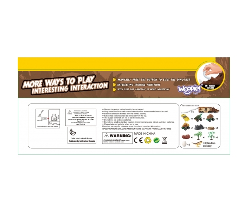 WOOPIE Cięzarówka Dinozaur z Wyrzutnią i Samochodzikami 15 el.