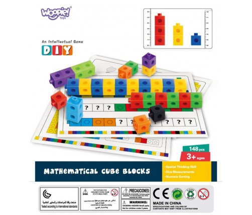 WOOPIE Gra Układanka Matematyczna Klocki Konstrukcyjne + Wzory 148 el.