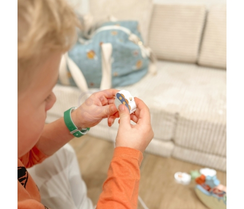 TOOKY TOY Kosmiczny Śpiący Księżyc Balansująca Układanka Drewniana Nawlekanka Montessori