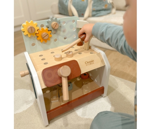 CLASSIC WORLD Drewniany Warsztat Małego Majsterkowicza z Narzędziami