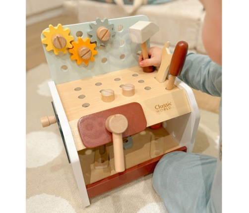 CLASSIC WORLD Drewniany Warsztat Małego Majsterkowicza z Narzędziami