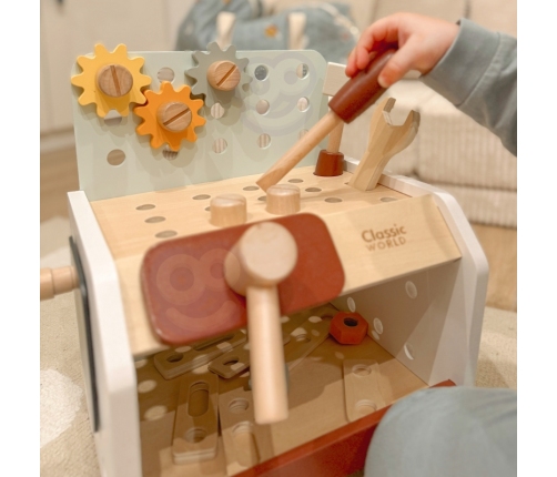 CLASSIC WORLD Drewniany Warsztat Małego Majsterkowicza z Narzędziami