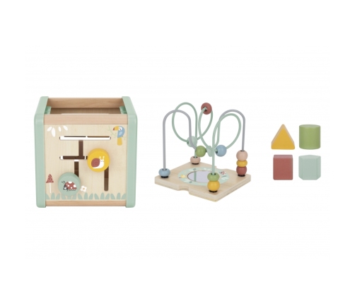 WOOPIE GREEN Drewniana Kostka Aktywności Multifunkcyjna Edukacyjna Sorter