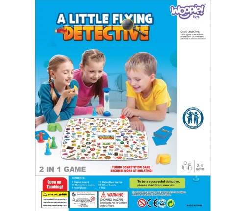 WOOPIE Gra Planszowa 2w1 Mały Detektyw + Chińczyk