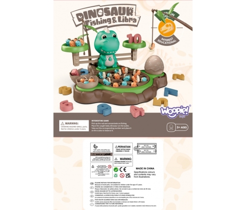 WOOPIE Waga Szalkowa Gra Łowienie Małych Prehistorycznych Dinozaurów Nauka Liczydło