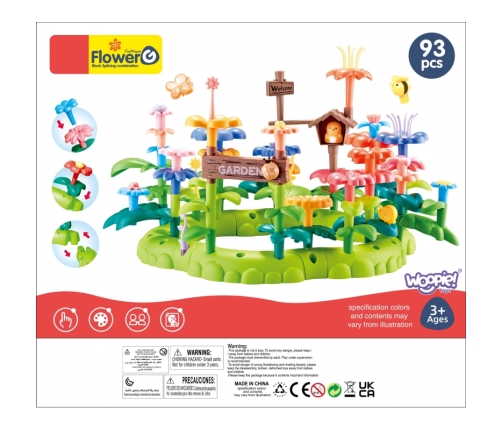 WOOPIE Magiczny Ogródek Montessori Klocki Konstrukcyjne XXL 93 el.