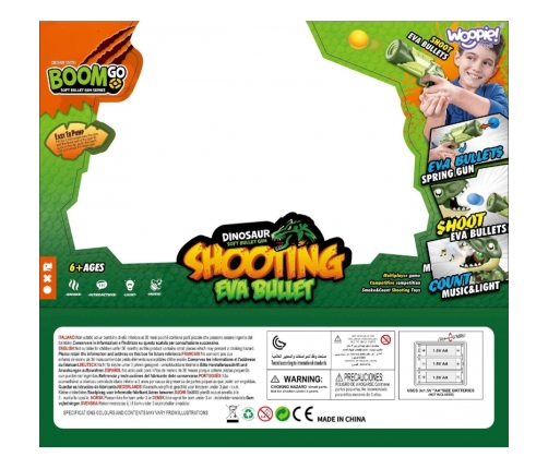WOOPIE Interaktywny Pistolet na Piankowe Kulki + Dinozaur Wyrzutnia