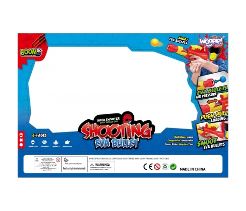 WOOPIE Zestaw Pistolet Karabin Na Piankowe Kulki + Maska Dla Dzieci Wyrzutnia Automatyczna 11 el.