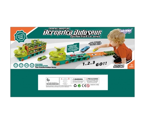 WOOPIE Zabawkowa Ciężarówka Dinozaur Tor 2,1 m dla Samochodzików