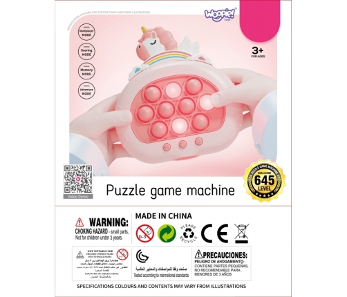 WOOPIE Gra POP IT Elektryczna Antystresowa Zręcznościowa Jednorożec