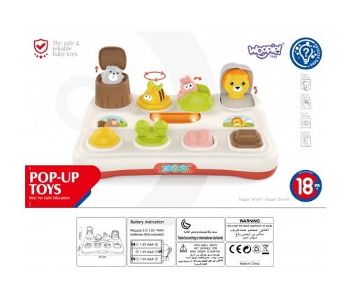 WOOPIE BABY Zabawka Edukacyjna Wyskakujące Zwierzątka ZOO Pop Up